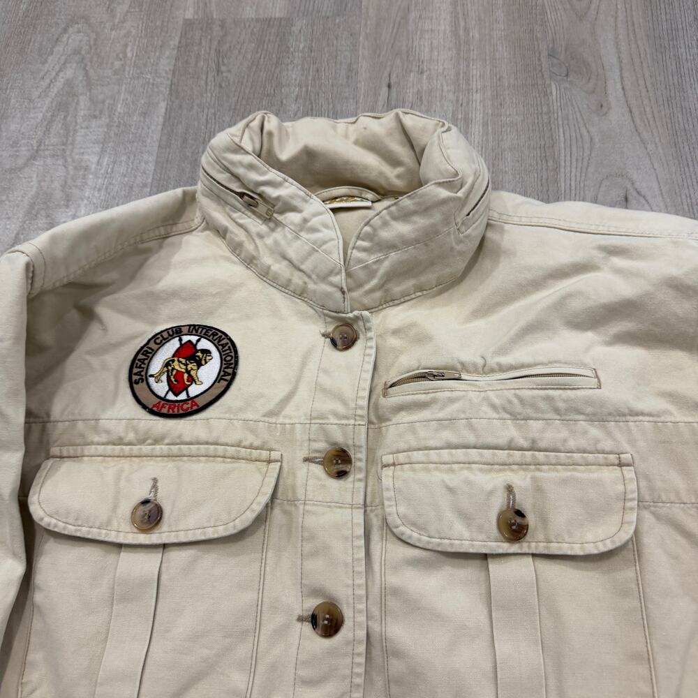 Vintage Cabelas Chore Coat Women's Large Beige Barn Utility y2k Safari Club - Picture 3 of 11